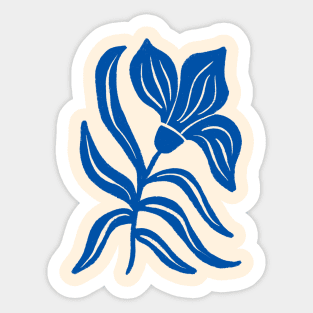 Blue Stylized Tulip Sticker